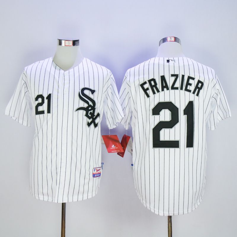Men Chicago White Sox #21 Frazier White MLB Jerseys->chicago white sox->MLB Jersey